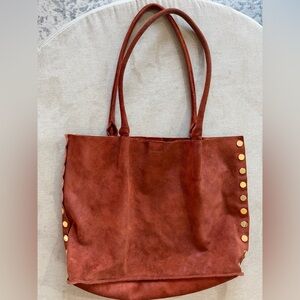 Hammitt Oliver Suede Tote Bag with Gold Accents